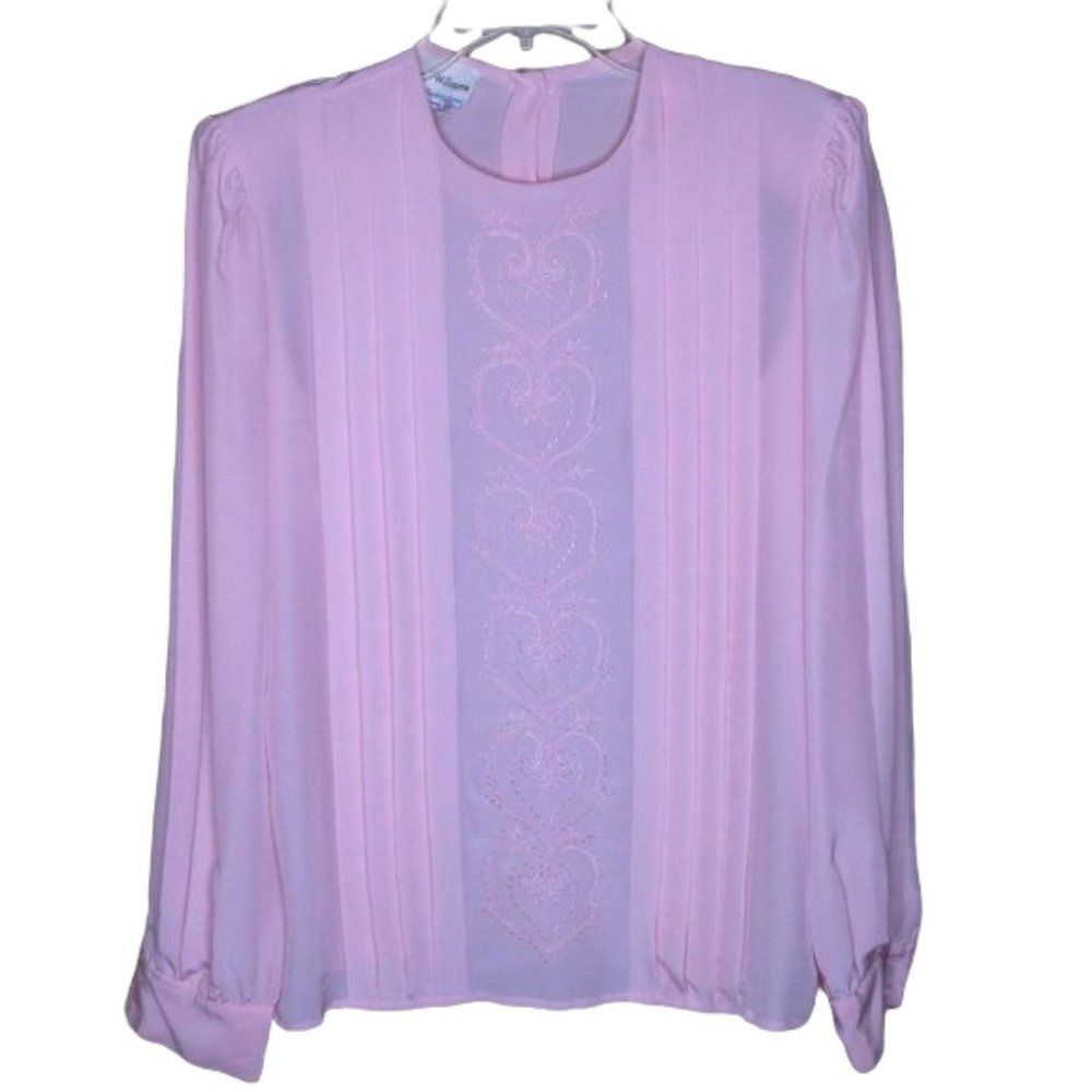 Pristine Vintage Lloyd Williams Hand Embroidered Long Sleeve Dress Top 12